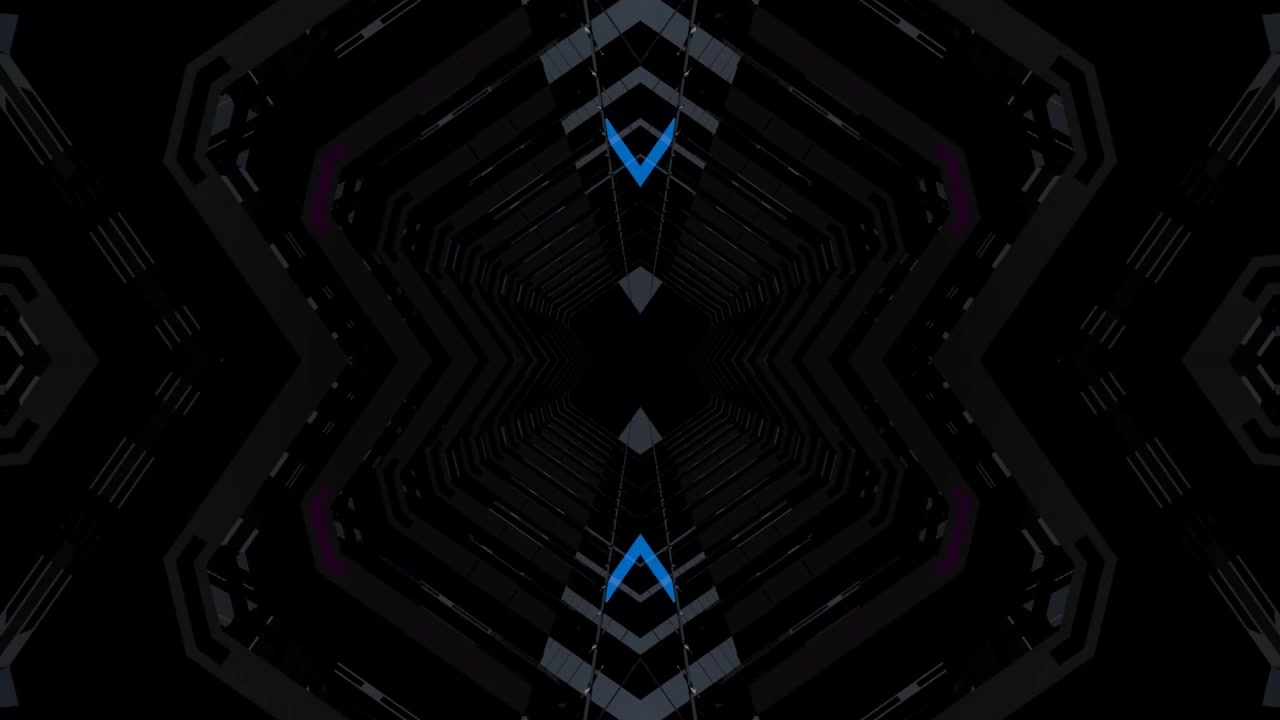 Abstract Futuristic Hexagonal Tunnel with Pulsing Neon Lights