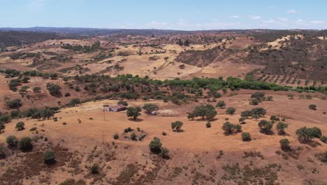 Aerial-view-of-endless-countryside-landscape-in-Alentejo