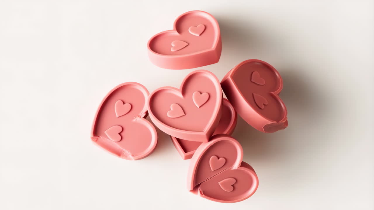 Pink Heart-Shaped Chocolates