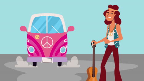 personajes de estilo de vida hippie