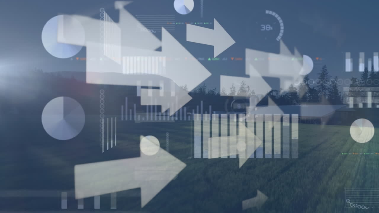 산책하는 사업가들과 함께 겨울 풍경의 애니메이션.