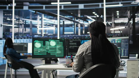 server farm engineering team collaborating to protect against data theft