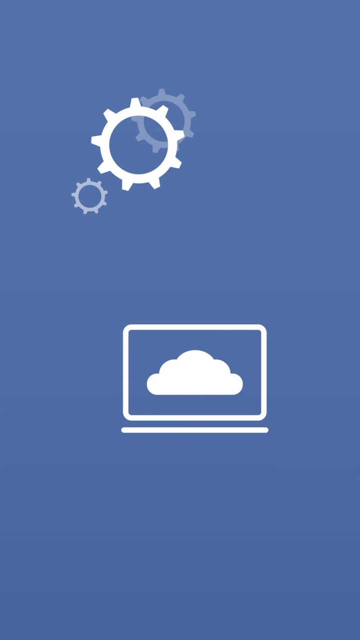 Animation of business icons and financial data processing over blue background