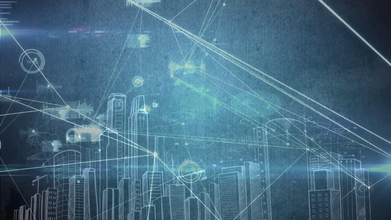 인터페이스 화면의 디지털 생성 비디오 4k