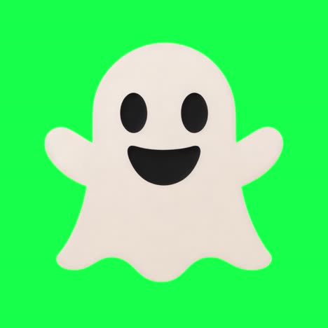 cheerful ghost animation, transparent 4k video, green screen
