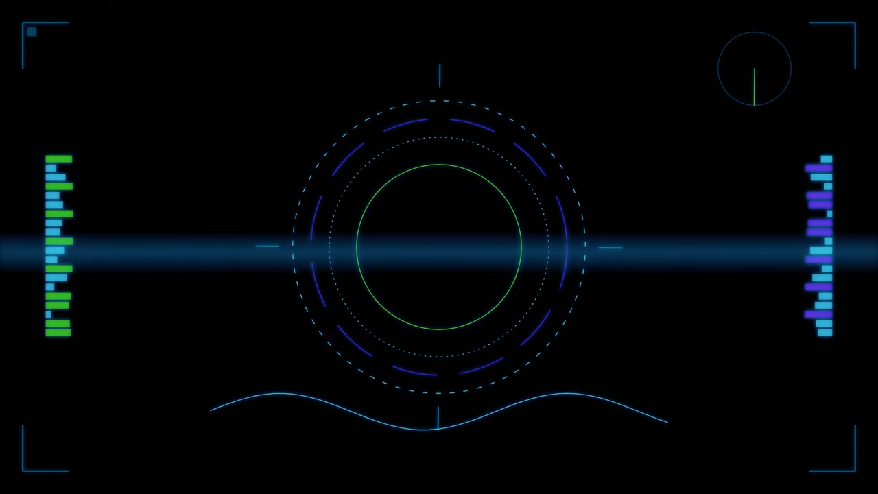 Interfaccia HUD Digitale con Raggio di Scansione e Visualizzazione Dati