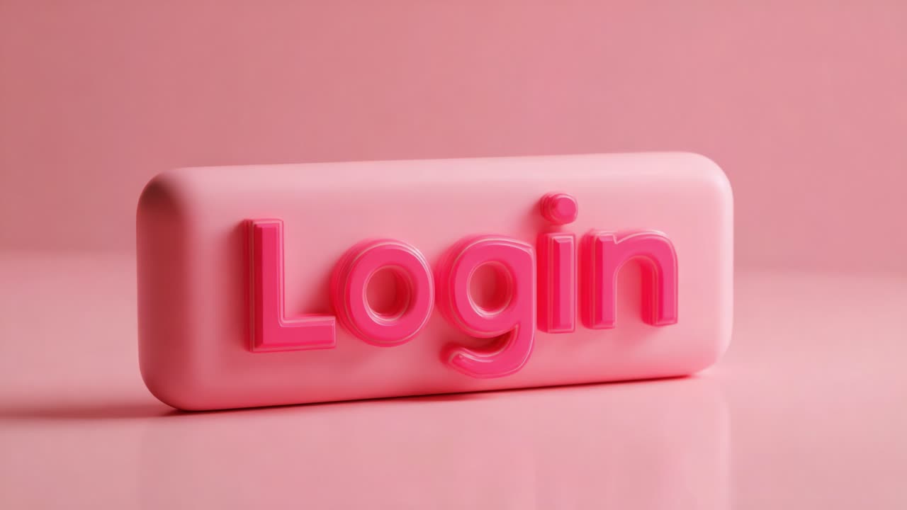 A Captivating Close-Up of a Distinctive Pink 'Login' Button Against a Soft Pink Background, Perfectly Designed to Attract Attention in Digital Interfaces and User Experiences
