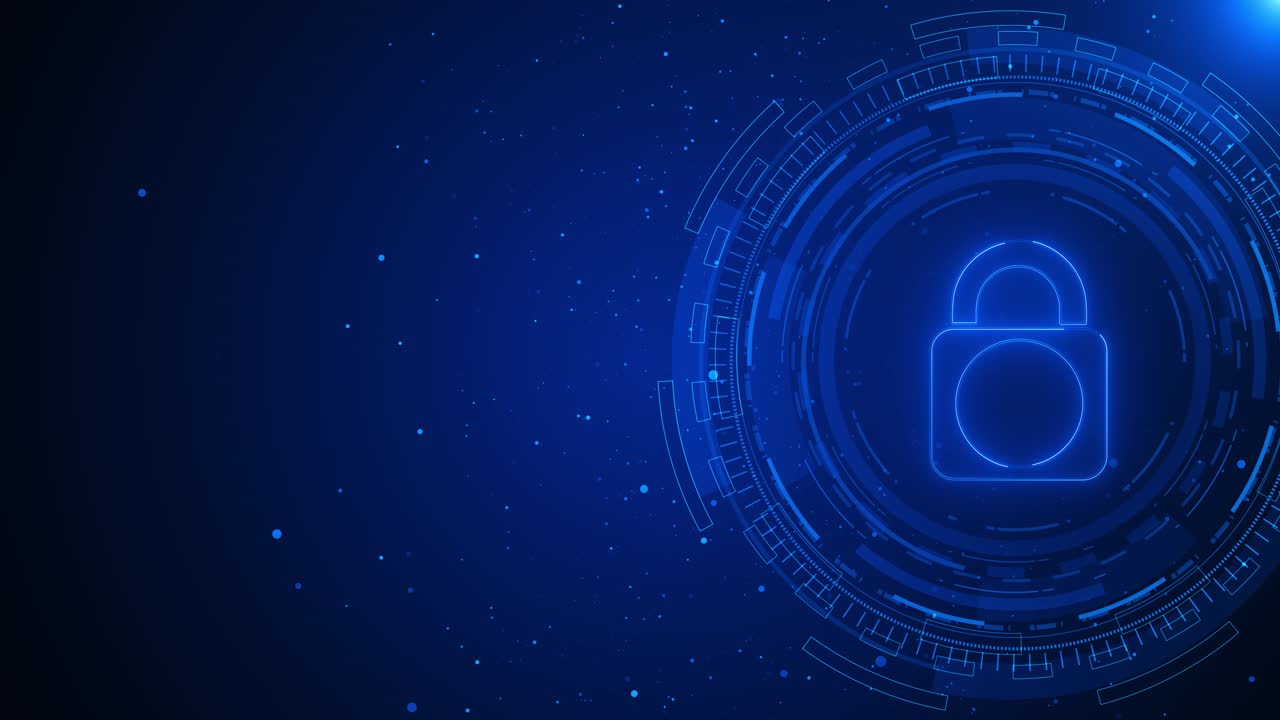 Technology security padlock concept protection ideal for cybersecurity safety digital network