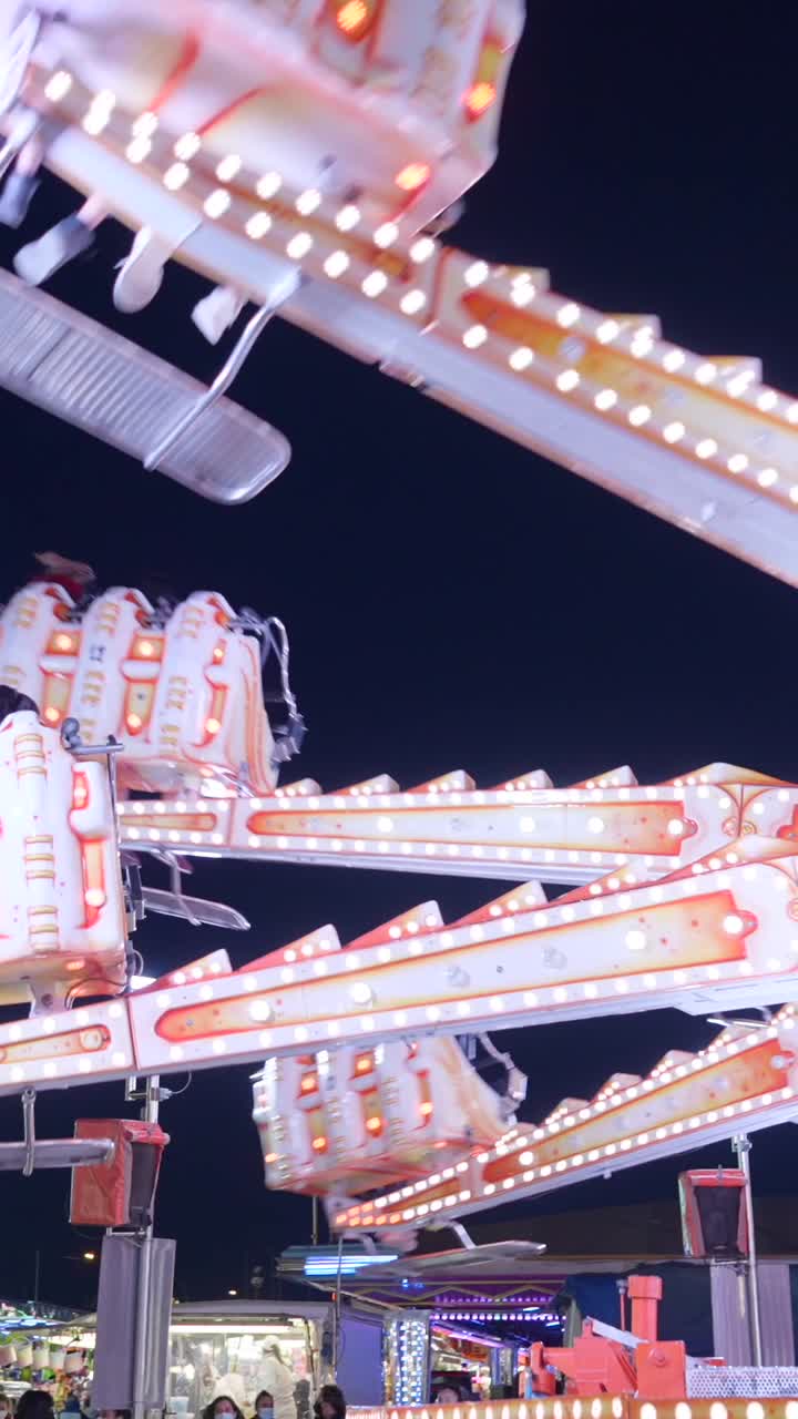 Vibrant Night Ride at an Amusement Park