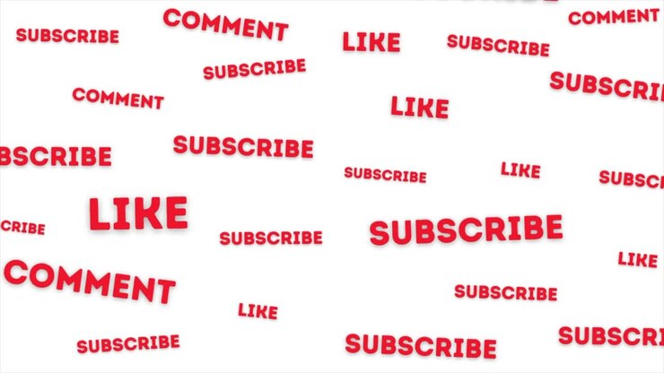 Animated Text Overlay Asking Viewers to Like, Comment, and Subscribe for YouTube Channel Outro