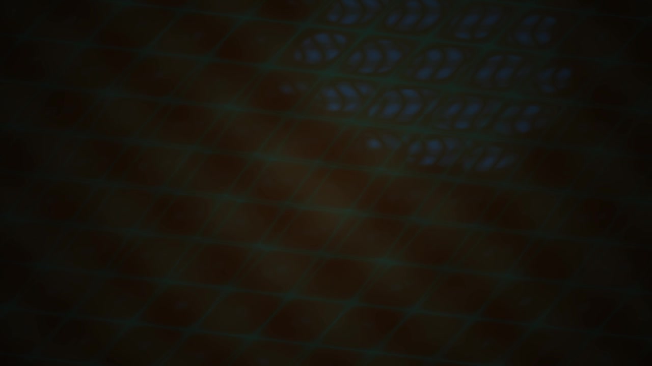 Abstract Dark Grid Pattern with Glowing Blue and Orange Elements