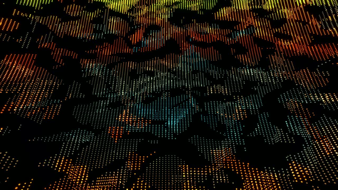 Digital dots motion background loop, modern technological style