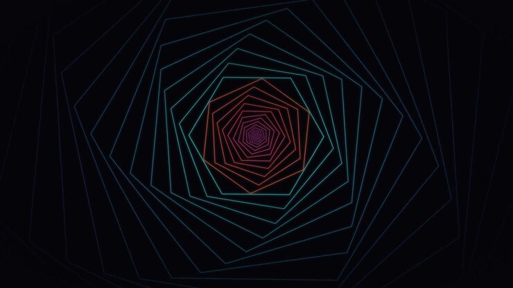 Abstract Geometric Spiral Animation with Shifting Colors