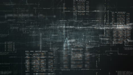 Futuristische-Simulation-Des-5g-Netzwerkkonzepts,-Künstliche-Intelligenz,-Quantenphysik,-Deep-Learning,-Durchführung-Analytischer,-Rechnerischer-Head-up-Display-Loop-Hintergrund