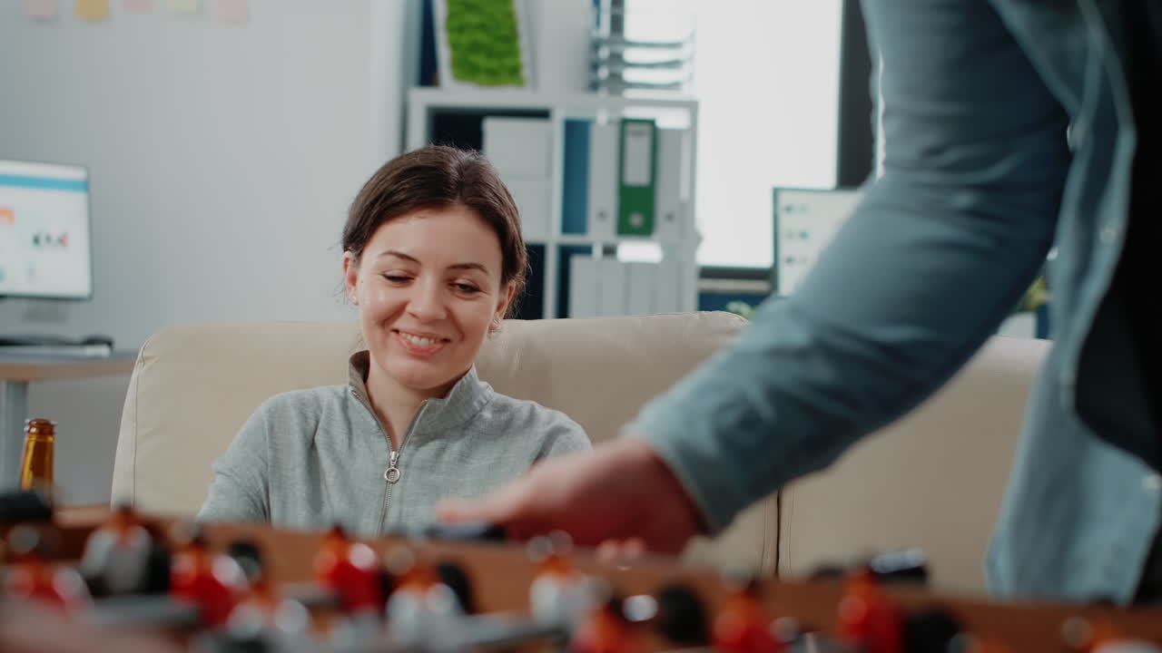 Portrait of woman having fun with drinks after work