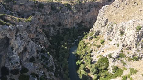 aerial view of touristic travel destination in greece, preveli beach