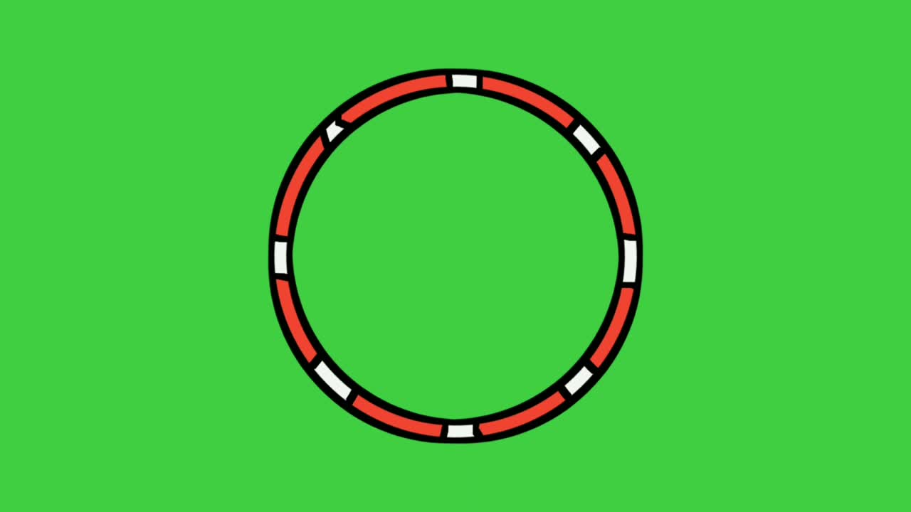 녹색 화면에서 회전하는 원 테두리 애니메이션
