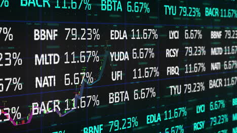 stock market data processing against black background