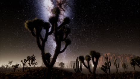 hyperlapse in death valley national park desert moonlit under galaxy stars