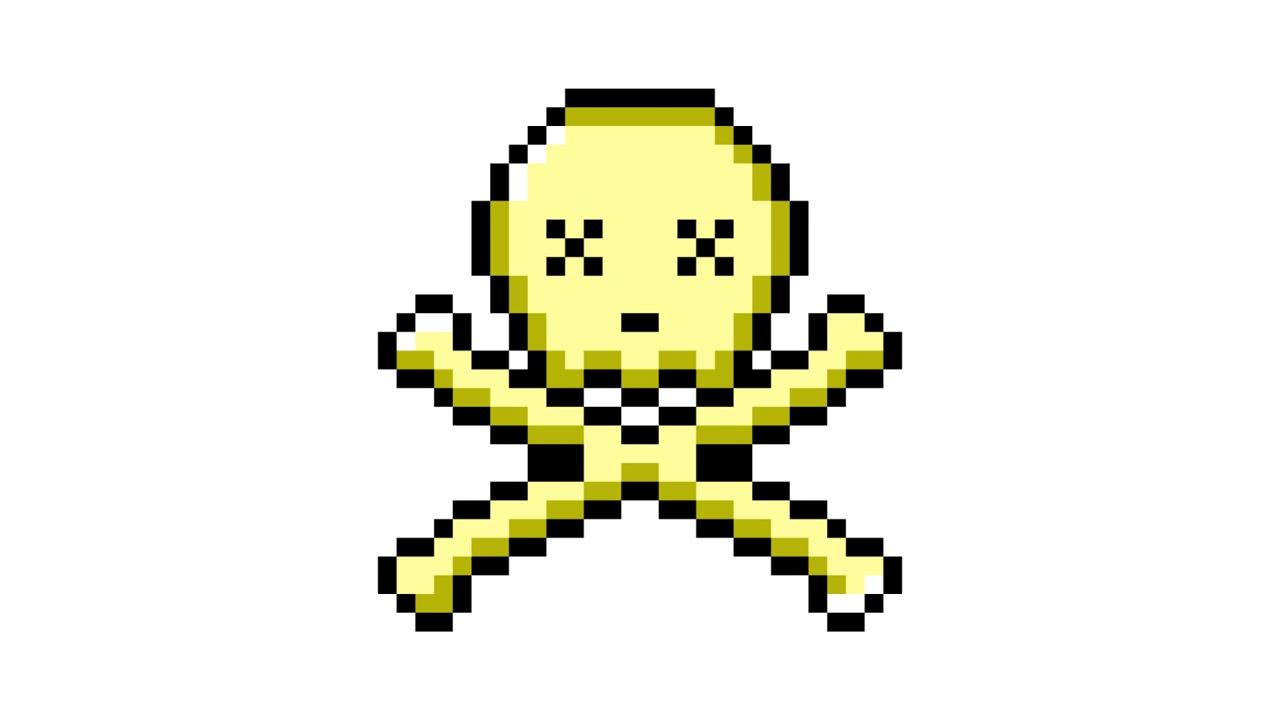 Pixel art pop-up-ikonanimation med dødningehoved og korslagte knogler (5).mov
