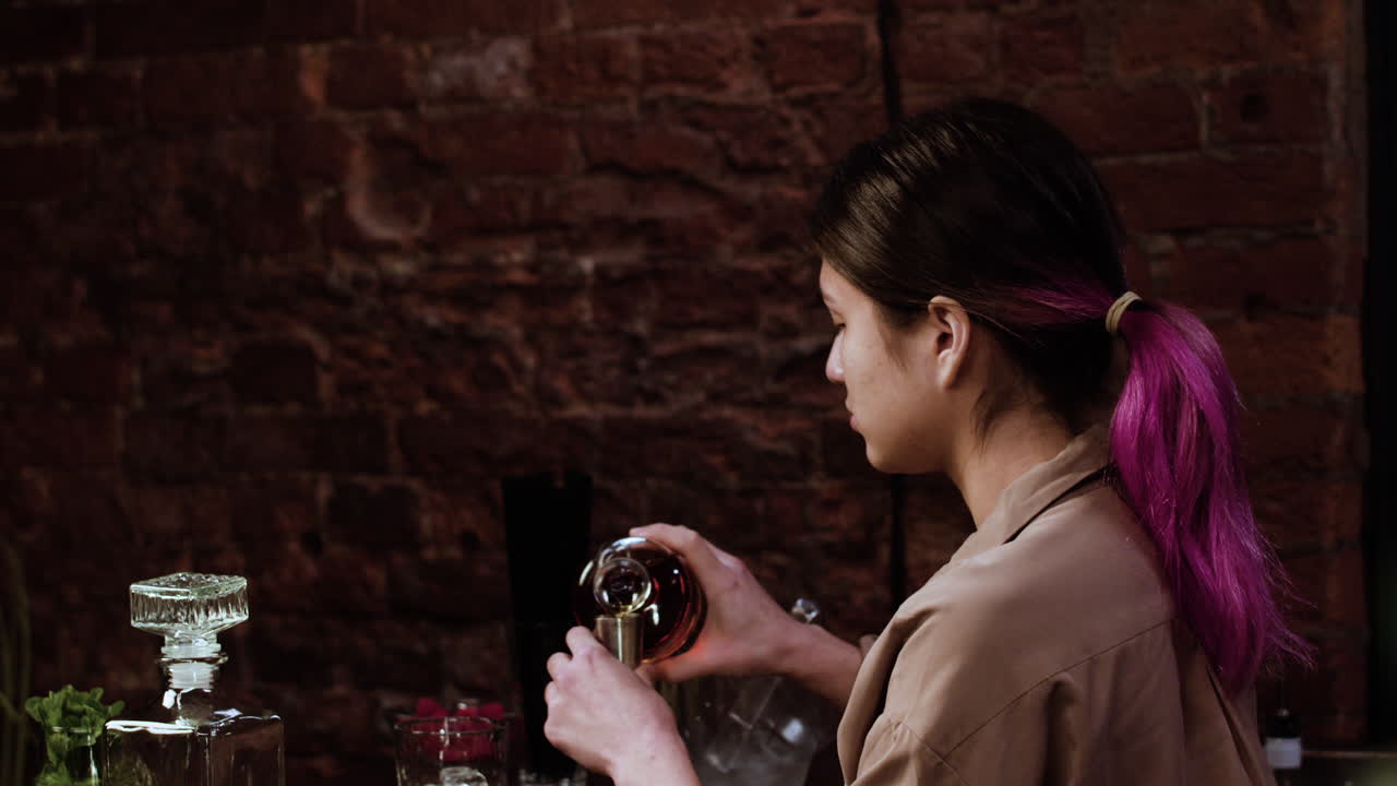 Bartender preparing a drink