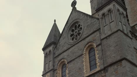 closeup shot of architecture of christ church during evening in dublin, ireland