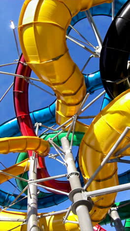 colorful waterpark slides