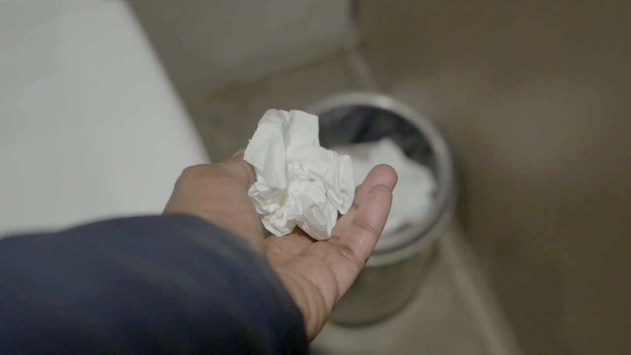 Tissues and trash can