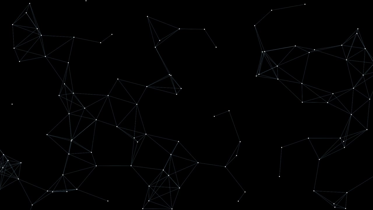 Abstract Network Connection Animation with Moving Nodes and Lines