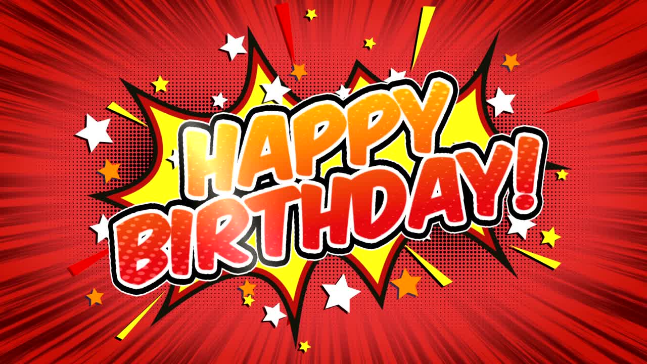 생일 축하 - 만화 스타일 텍스트