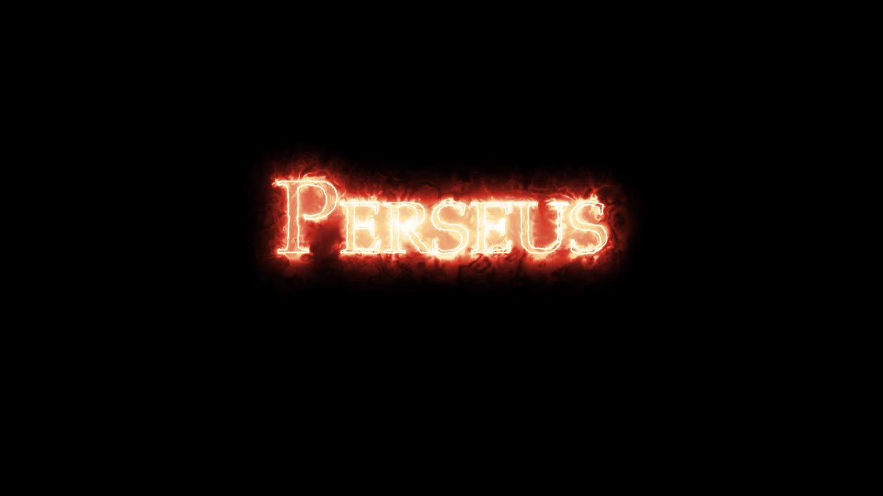 페르세우스는 불로 쓰여져 있습니다.