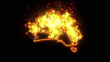 australia país en llamas animación de quema