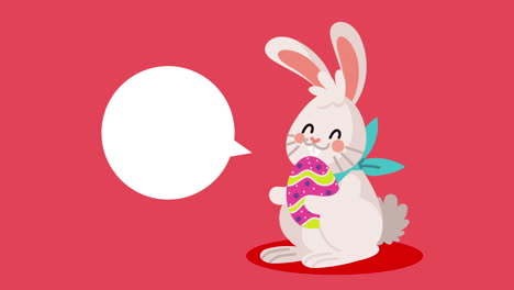 conejo de pascua con huevo