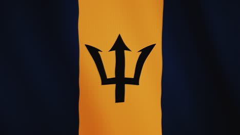 barbados flag waving animation. full screen. symbol of the country