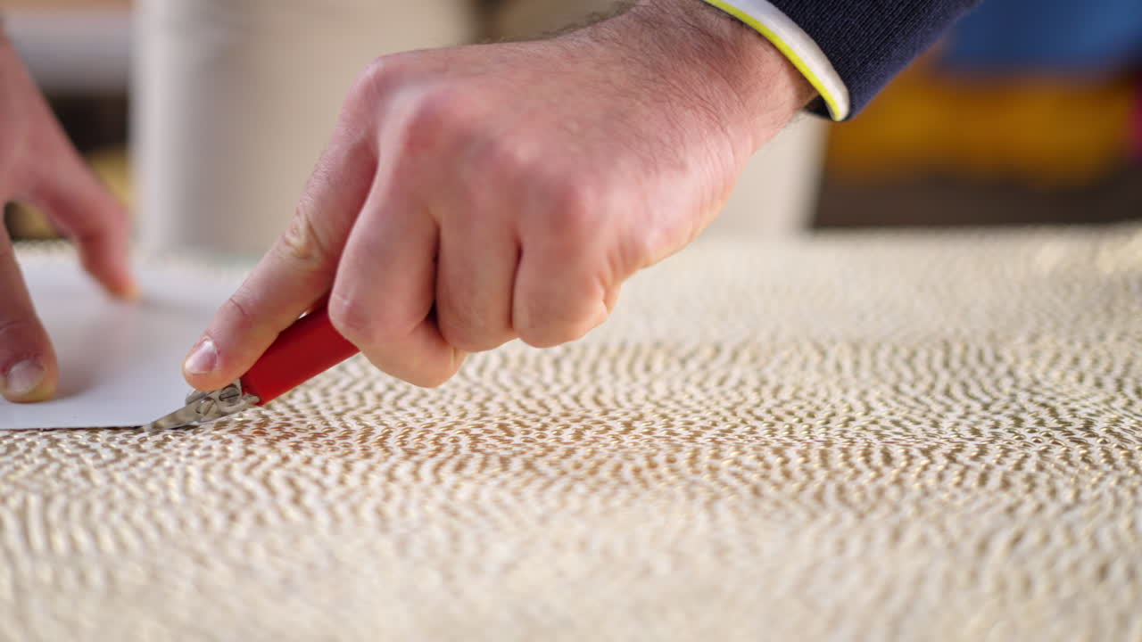 Cutting paper with a knife