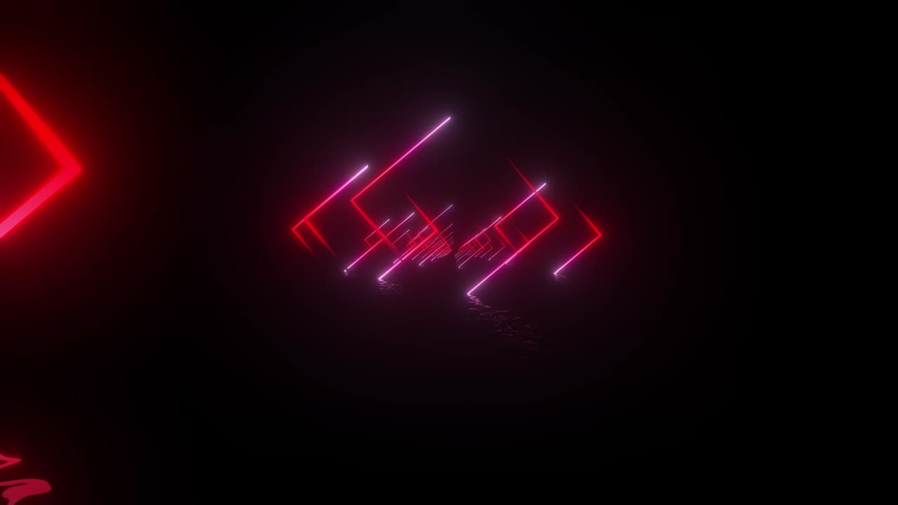 Corridoio geometrico al neon Loop Vj.
