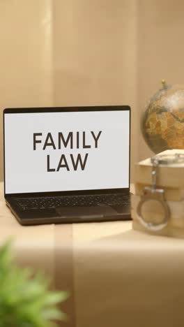 vertical video of family law displayed in legal laptop screen