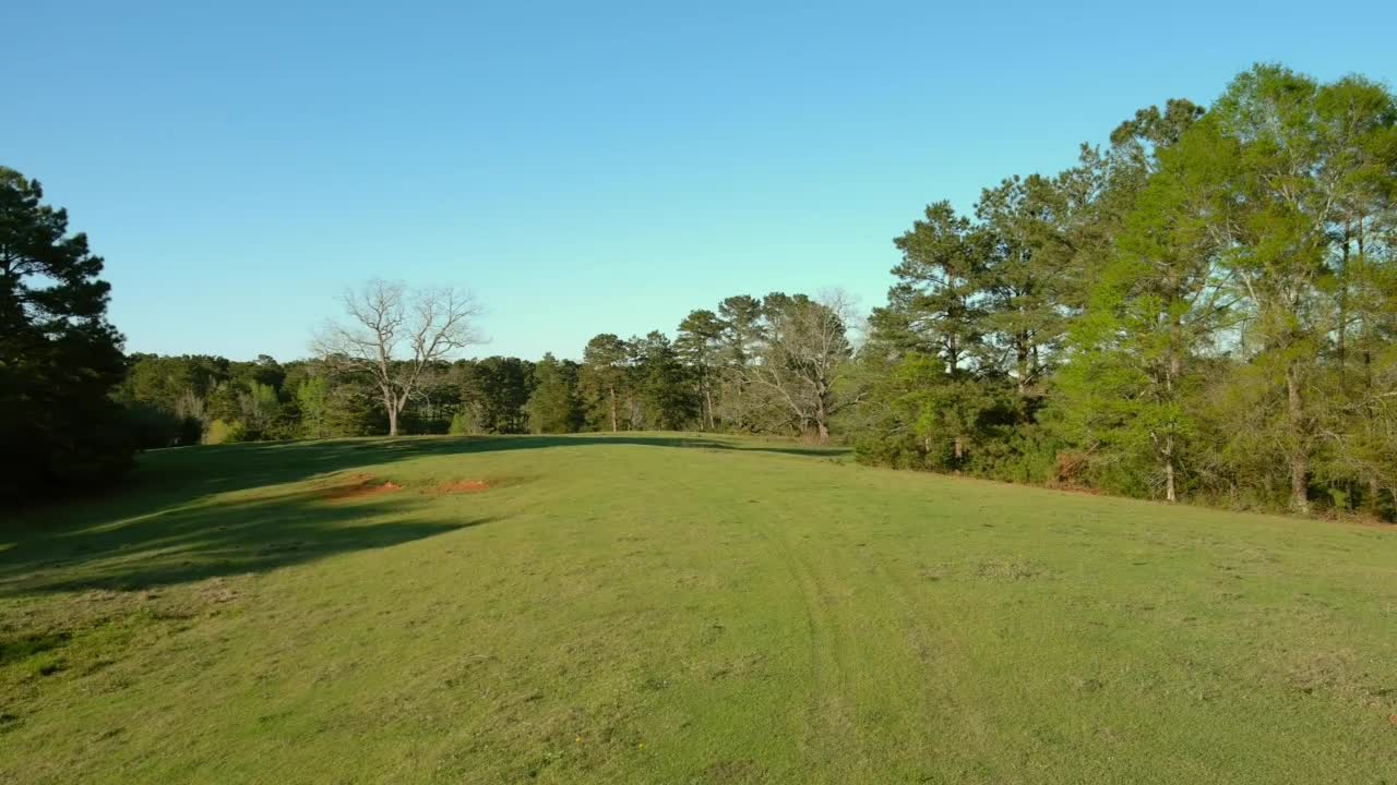 Pretty Drone Flight Over Rural Country Property