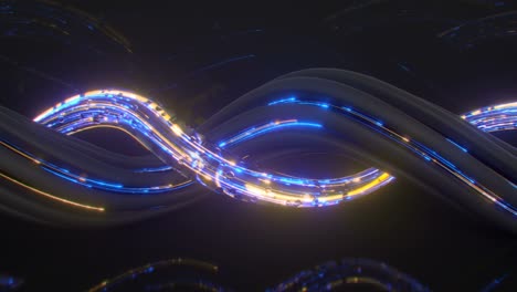 futuristic glowing helix shape 3d render vj loop animation