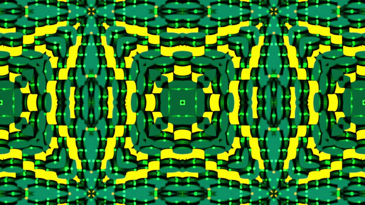 Oggetti 3D astratti in un motivo a mosaico animato. Sfondo grafico in movimento semplice e in loop continuo