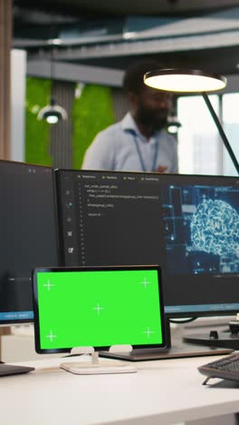 vertical video admin using isolated screen tablet to code ai algorithms debugging software