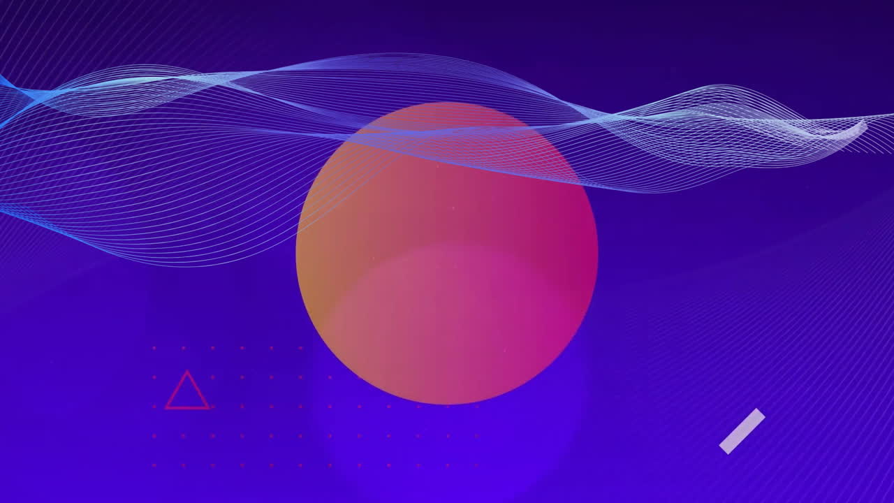 Animation of vibrant pink to yellow circle over purple background