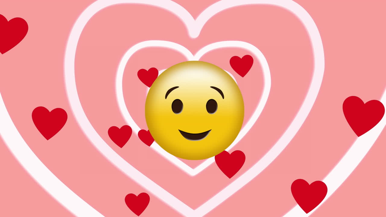 ⁇ 은 심장 위에  ⁇ 은 심장 위에 떠다니는 키스 이모티콘의 애니메이션