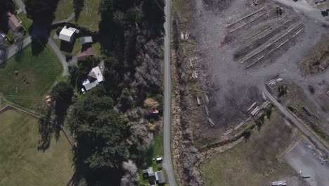 Stunning-4K-birdseye-view-of-bandon-oregon-cemetery-and-backroads