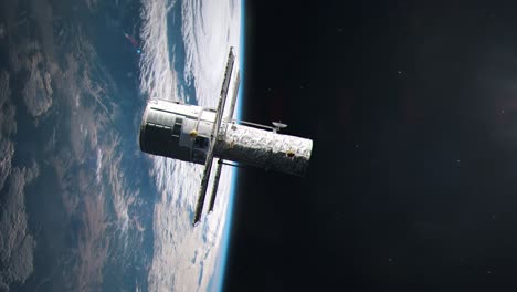 the hubble space telescope in earth orbit looking into deep space