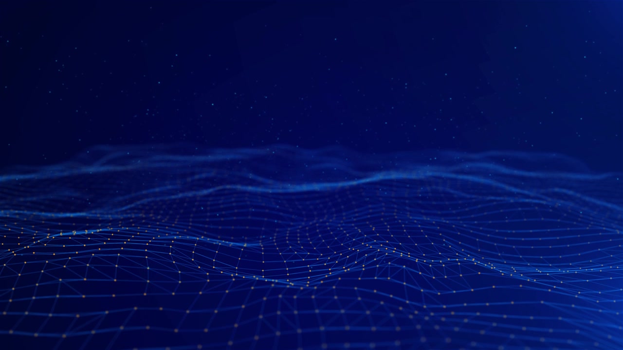 4K linea d'onda particelle fluide sfondo astratto forma curva array fluido di punti forma 3D rete di punti