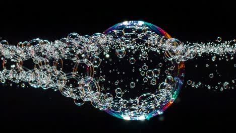 a captivating journey through iridescent soap bubbles: exploring the intricate patterns and shimmering colors in a mesmerizing display of fluid dynamics