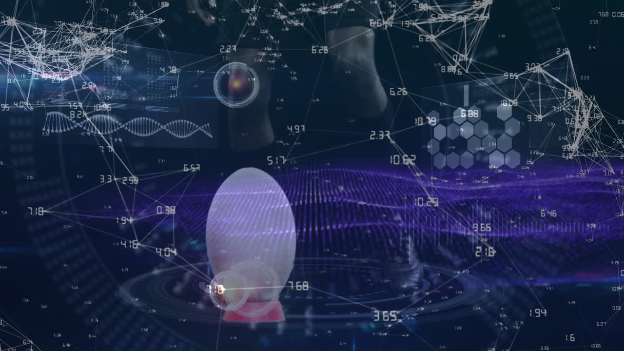 백인 남성 럭비 선수의 다리에 대한 다양한 데이터의 애니메이션