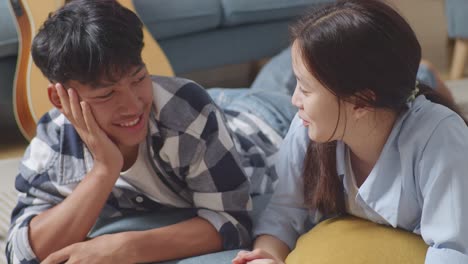 young couple relaxing at home