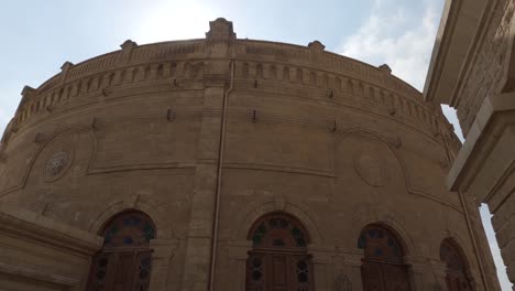 details of the exterior facade of the greek orthodox church of st